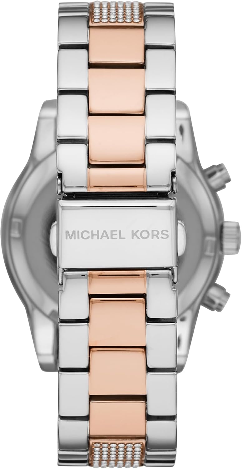 image:imageMichael Kors Bryant Chronograph Womens Watch Stainless Steel and Pav Crystal Watch for WomenSilverRose Gold