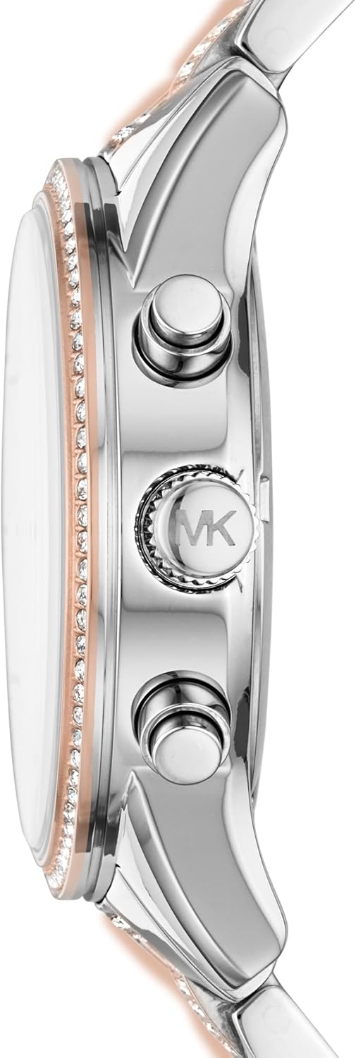 image:imageMichael Kors Bryant Chronograph Womens Watch Stainless Steel and Pav Crystal Watch for WomenSilverRose Gold
