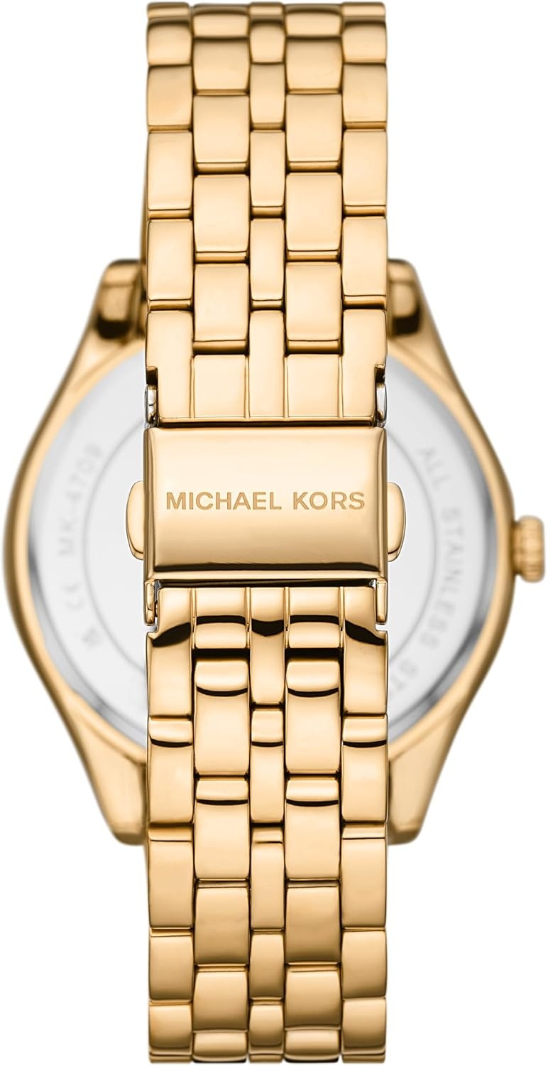 image:imageMichael Kors Harlowe Womens Watch Stainless Steel and Pav Crystal Watch for Women with Steel or Leather BandGoldTone Bracelet