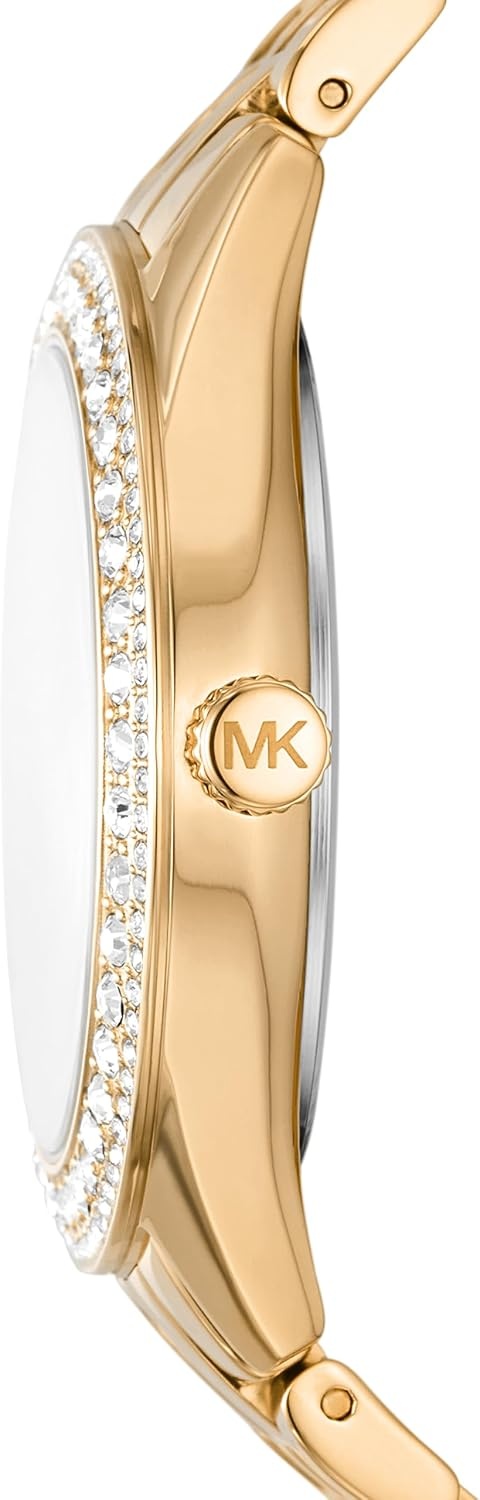 image:imageMichael Kors Harlowe Womens Watch Stainless Steel and Pav Crystal Watch for Women with Steel or Leather BandGoldTone Bracelet