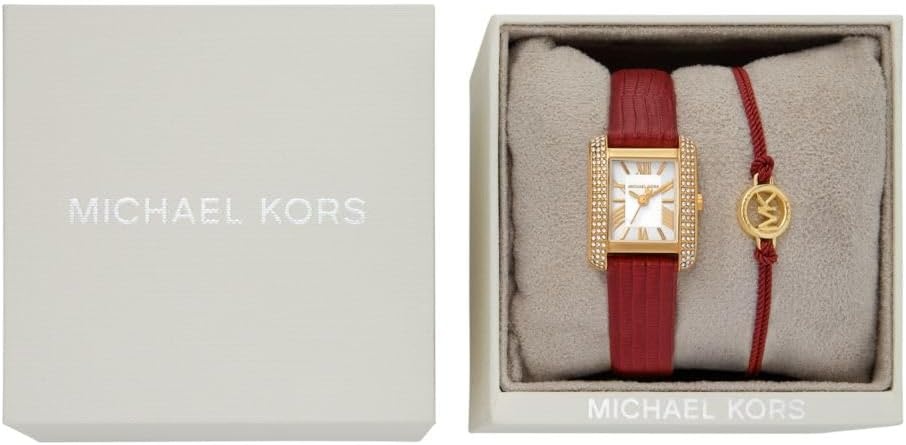 image:imageMichael Kors MK2983 Emery ThreeHand WatchGoldRed Bracelet Gift Set