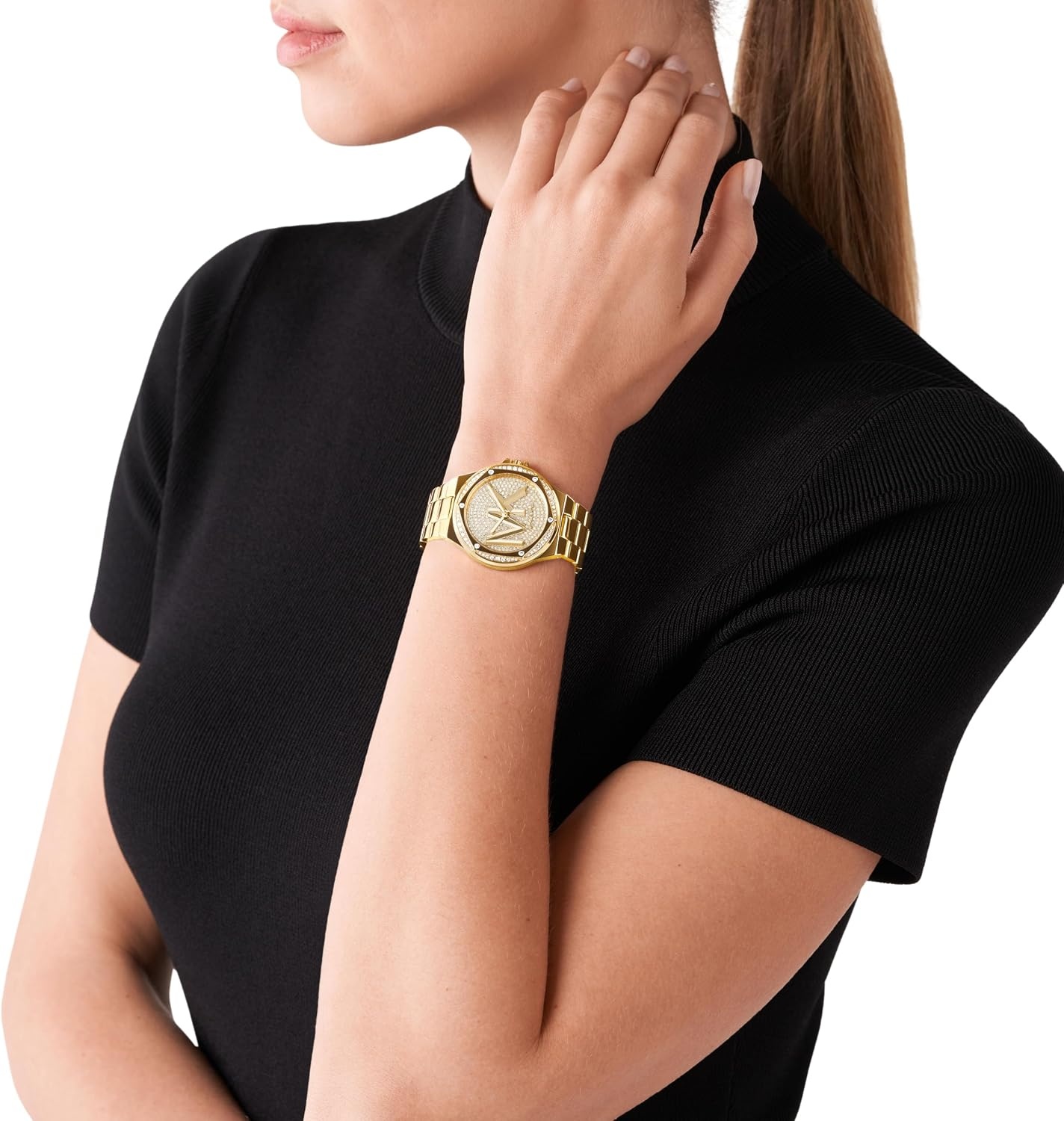 image:imageMichael Kors MK7278 Lennox 3Hand WatchGold Logo Dial