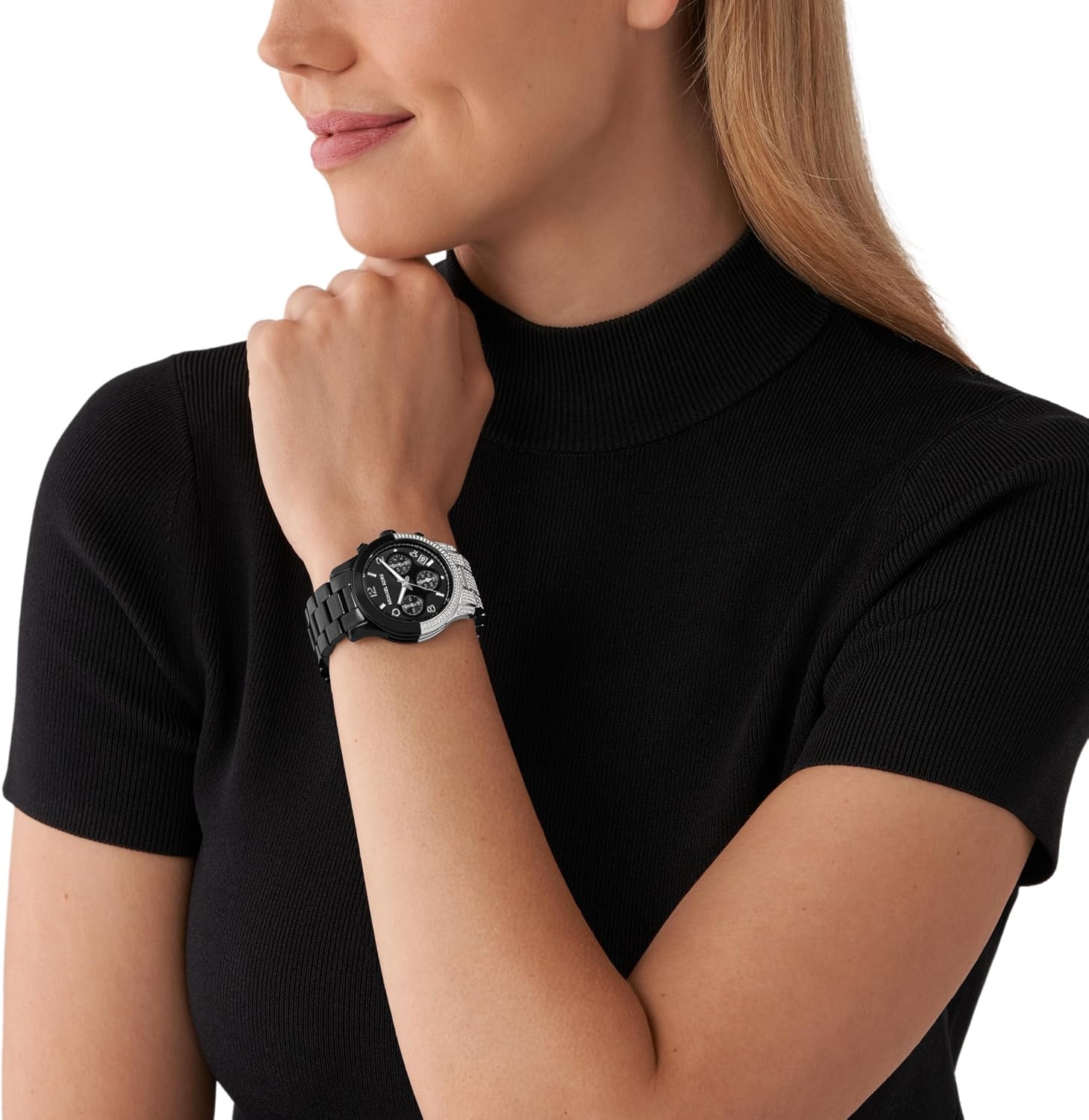 image:imageMichael Kors MK7354 Runway ThreeHandSilverBlack
