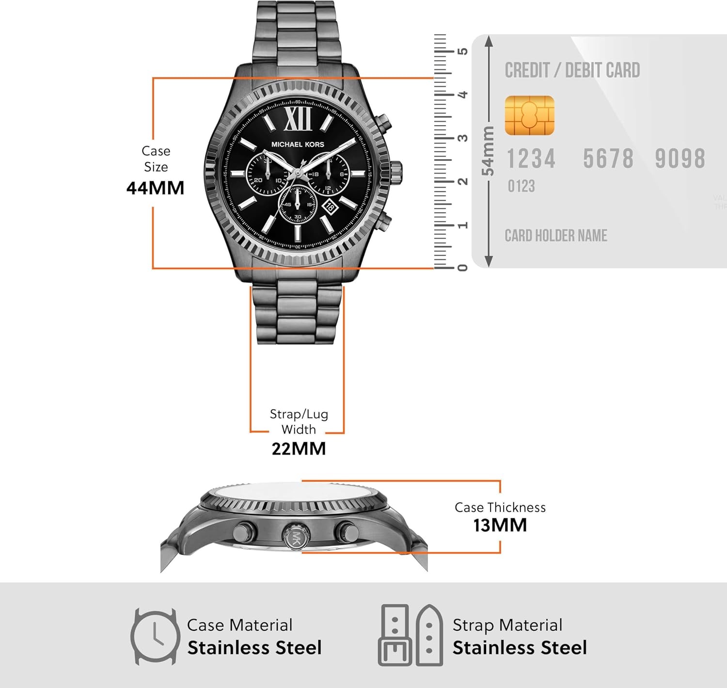 image:imageMichael Kors MK8286 Oversized Lexington ChronographGunmetal Bracelet Gift Set