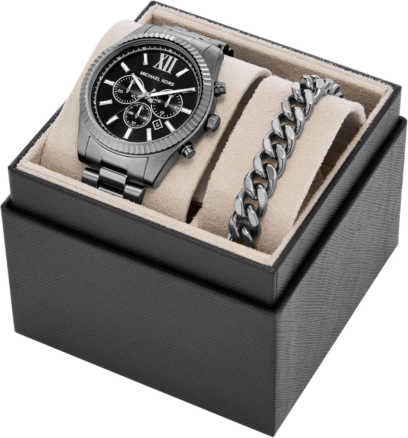 image:imageMichael Kors MK8286 Oversized Lexington ChronographGunmetal Bracelet Gift Set