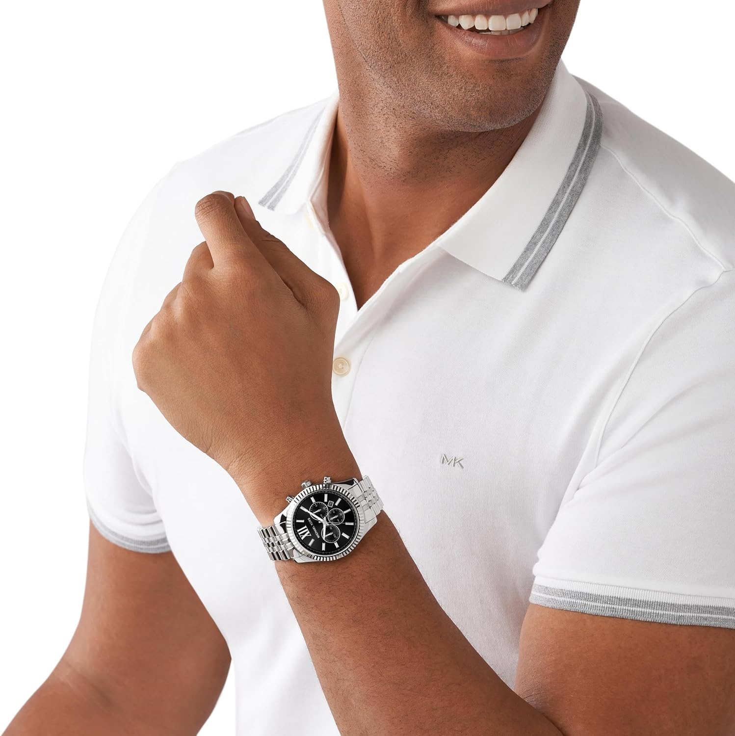 image:imageMichael Kors MK8286 Oversized Lexington ChronographSilverBlack Dial