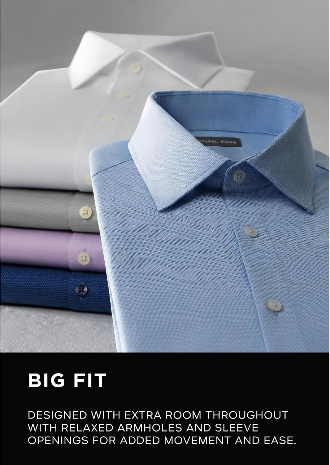 image:imageMichael Kors Mens Dress Shirt Travel Stretch Big Fit Big and TallDusty Pink