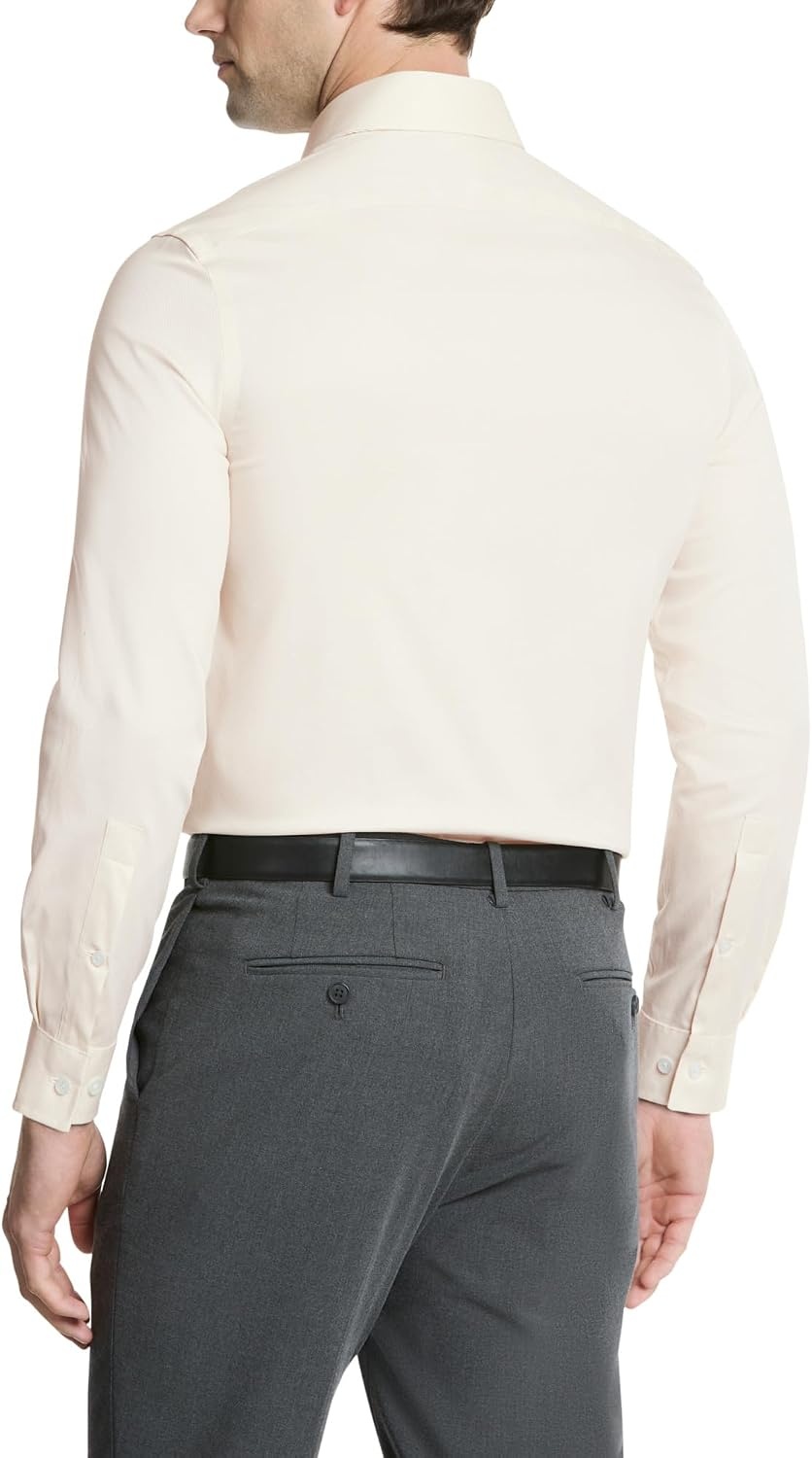 image:imageMichael Kors Mens Dress Shirt Ultra Wrinkle Free Stretch Regular FitEcru Beige