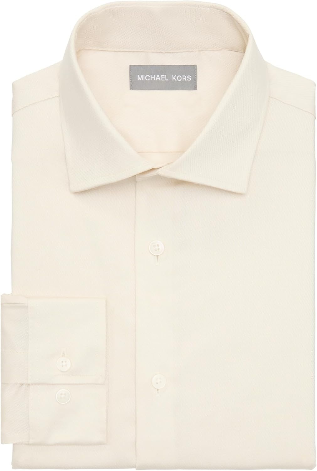 image:imageMichael Kors Mens Dress Shirt Ultra Wrinkle Free Stretch Regular FitEcru Beige