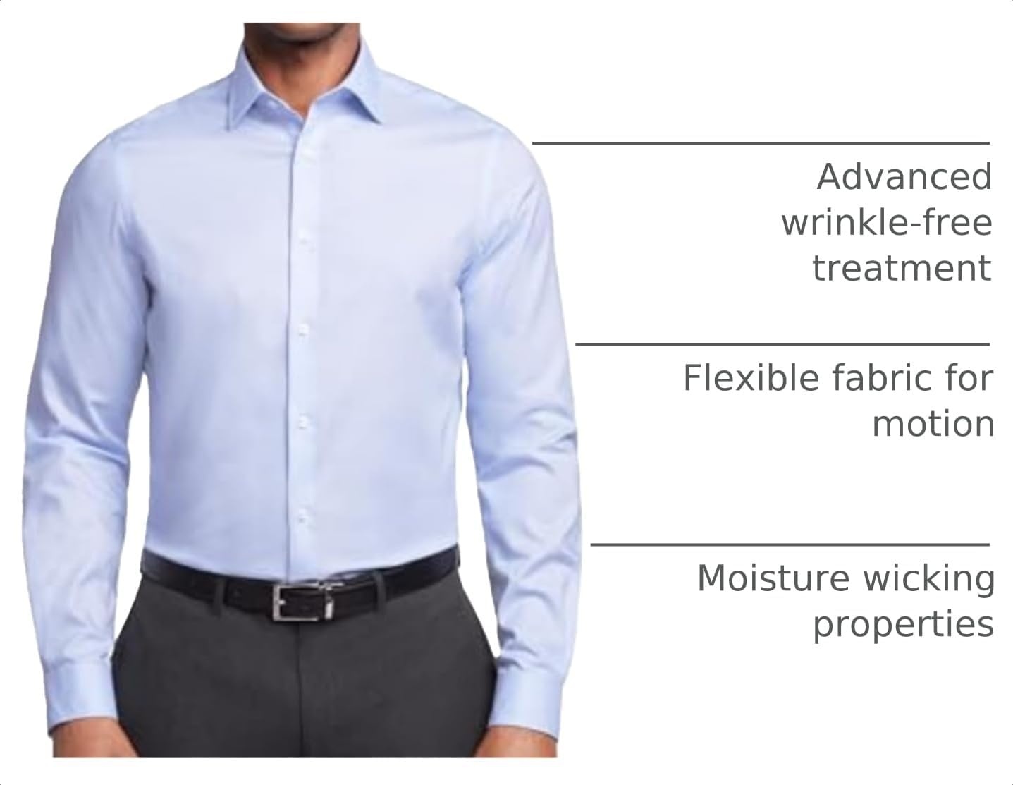 image:imageMichael Kors Mens Dress Shirt Ultra Wrinkle Free Stretch Regular FitLight Blue