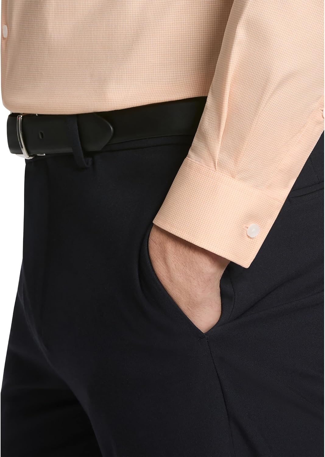 image:imageMichael Kors Mens Dress Shirt Ultra Wrinkle Free Stretch Regular FitLight Orange Check