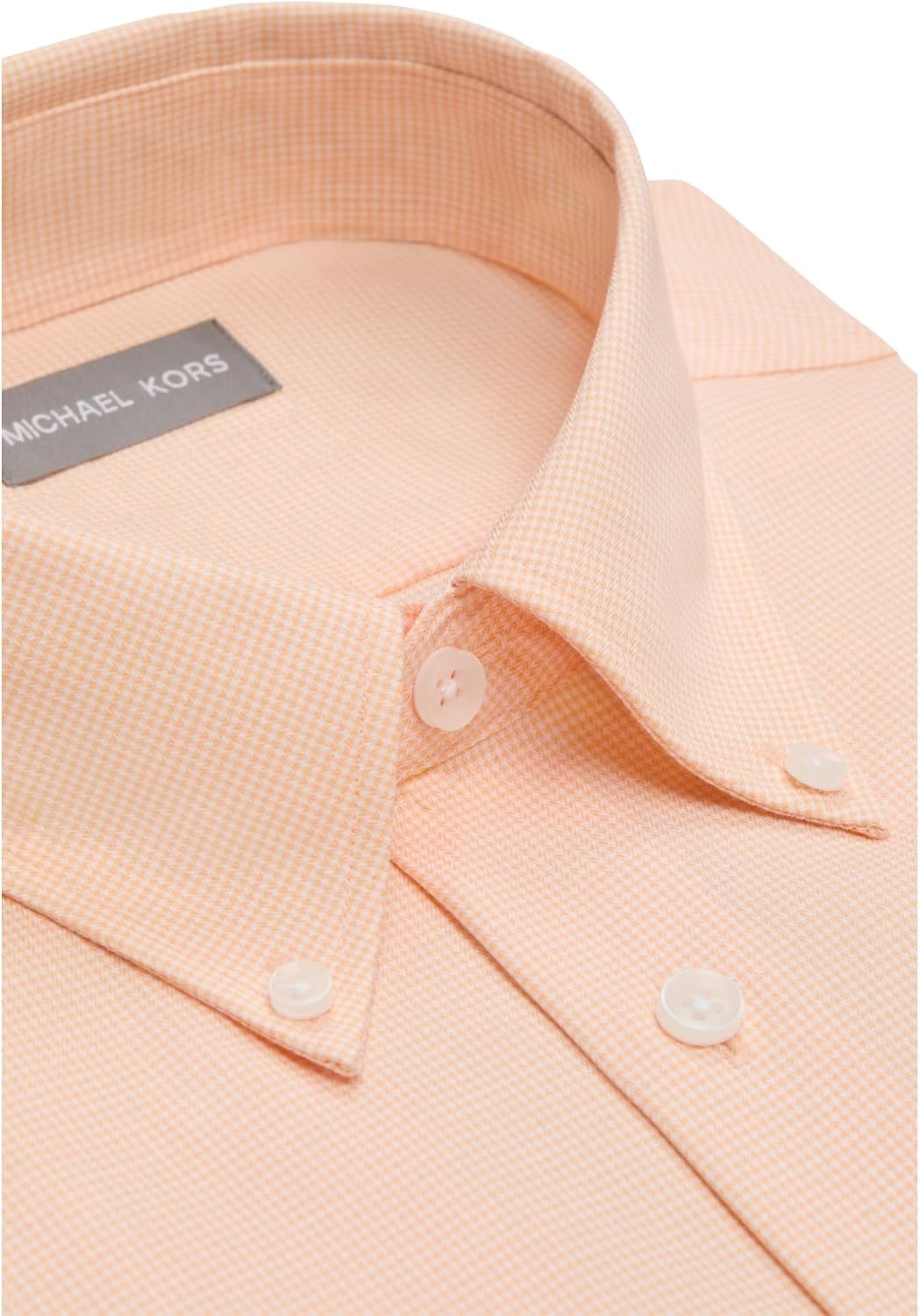 image:imageMichael Kors Mens Dress Shirt Ultra Wrinkle Free Stretch Regular FitLight Orange Check