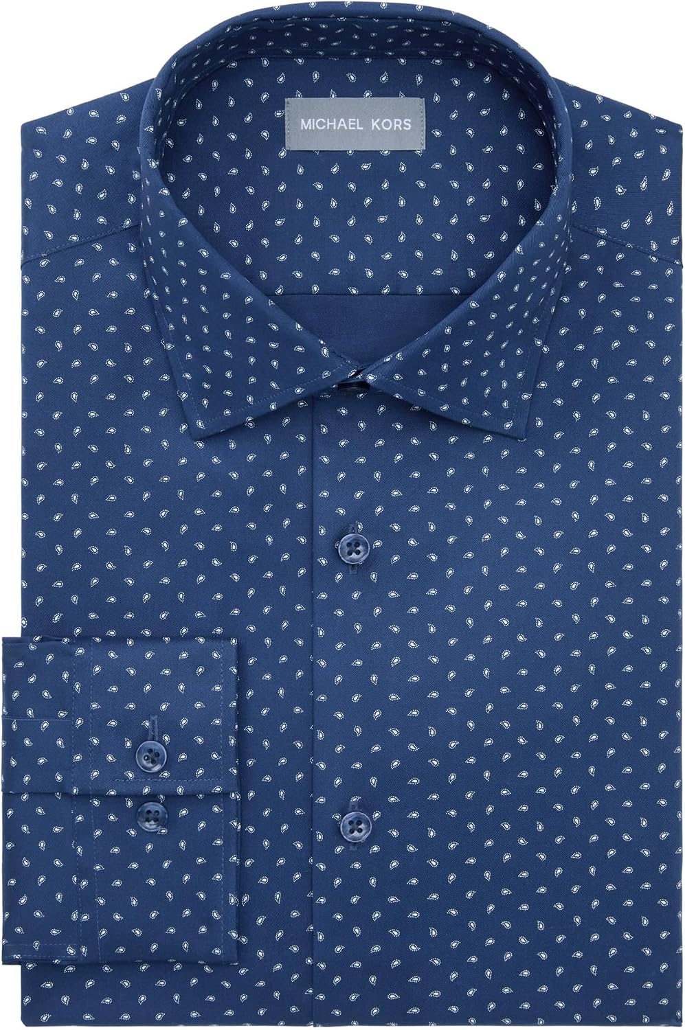 image:imageMichael Kors Mens Dress Shirt Ultra Wrinkle Free Stretch Regular FitNavy Multi