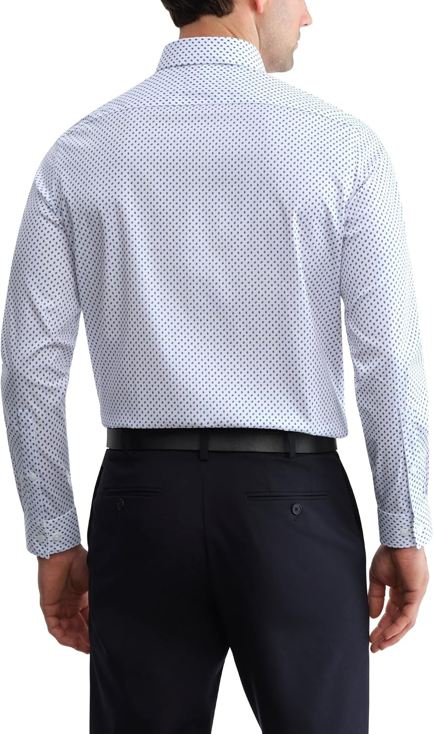 image:imageMichael Kors Mens Dress Shirt Ultra Wrinkle Free Stretch Regular FitNavy Print