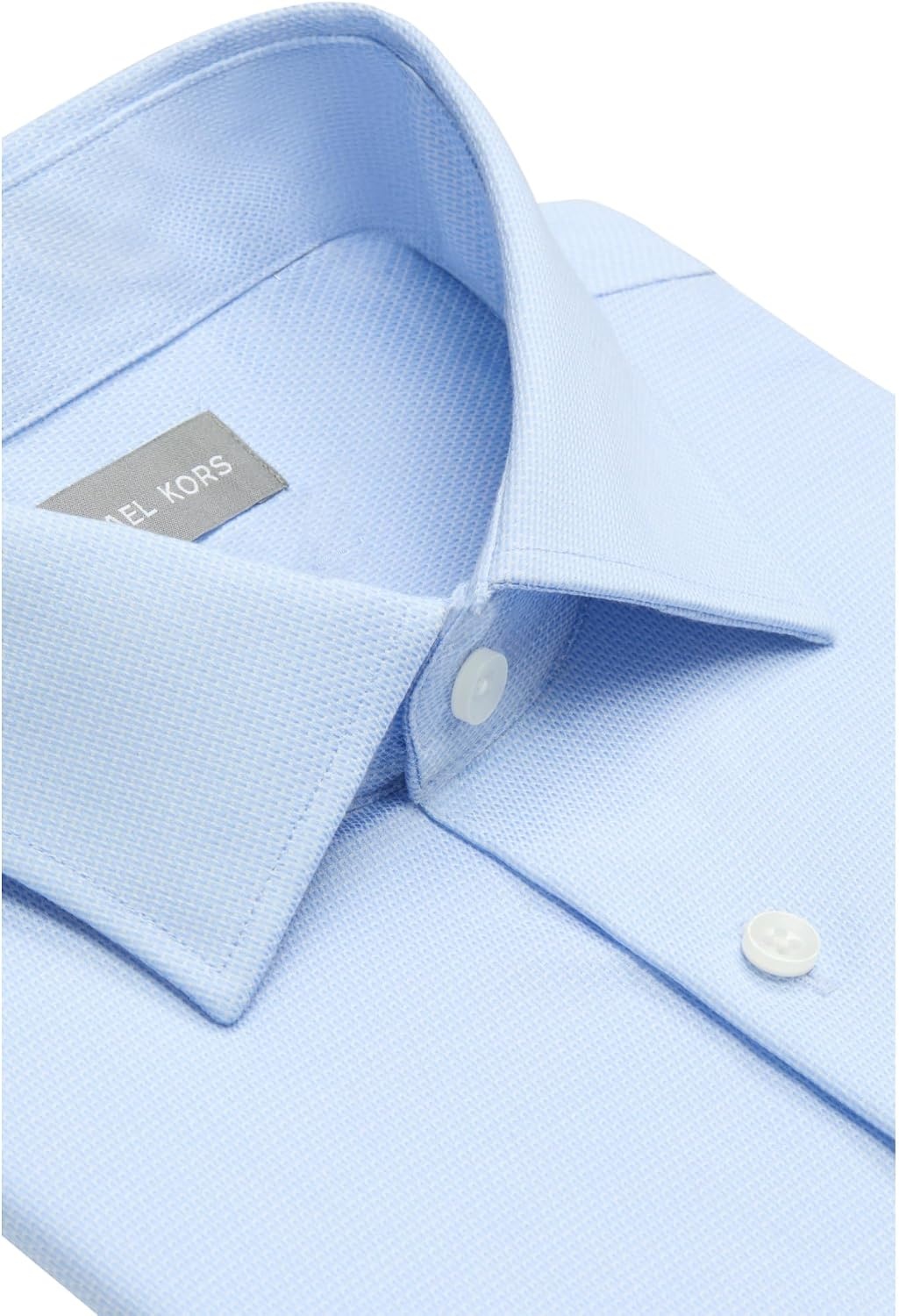 image:imageMichael Kors Mens Dress Shirt Ultra Wrinkle Free Stretch Regular FitPowder Blue