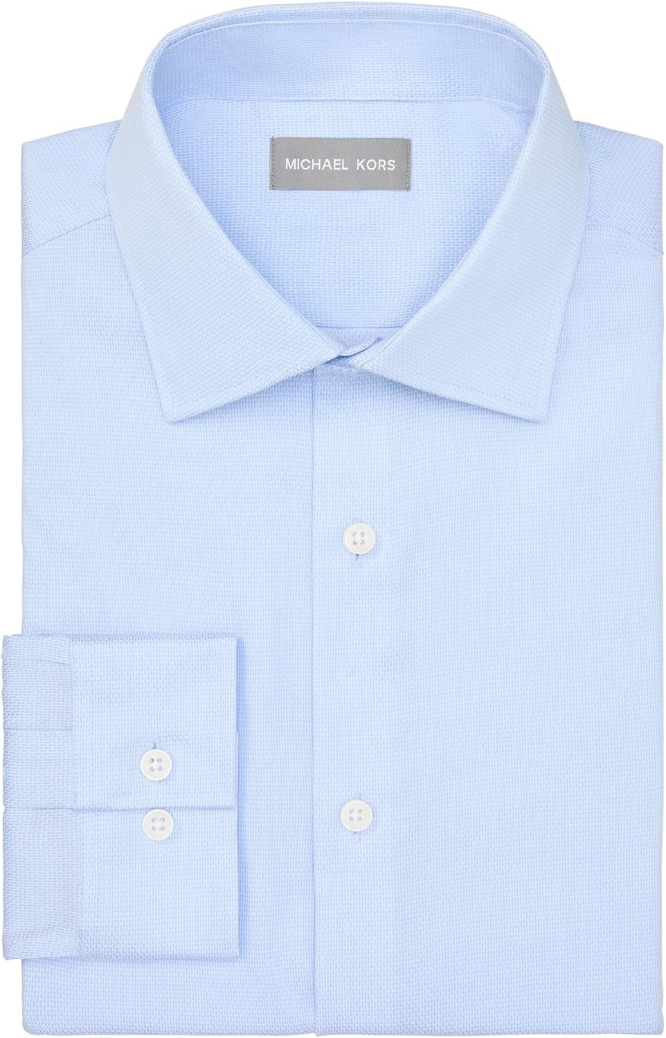 image:imageMichael Kors Mens Dress Shirt Ultra Wrinkle Free Stretch Regular FitPowder Blue