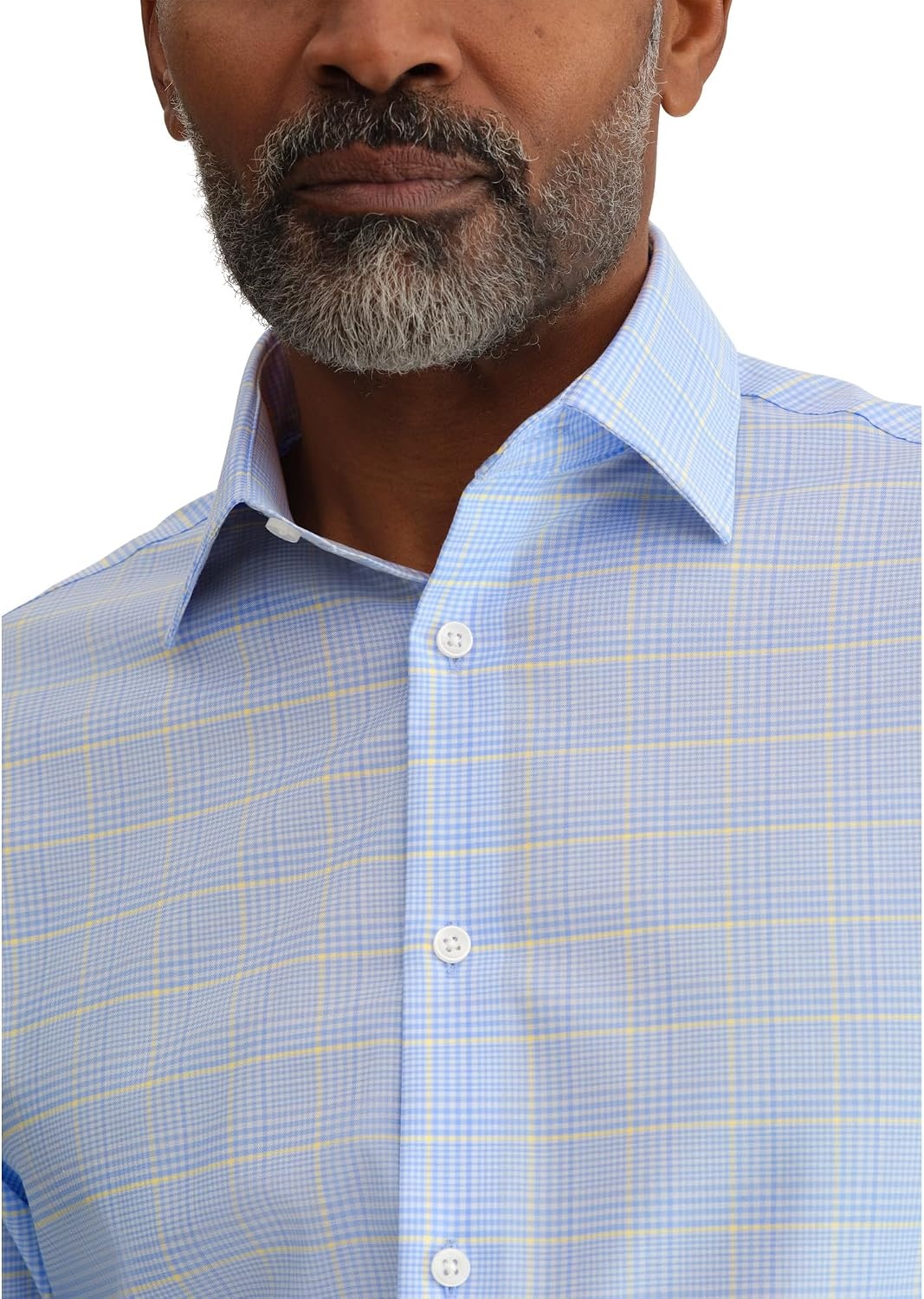image:imageMichael Kors Mens Dress Shirt Ultra Wrinkle Free Stretch Regular FitYellow Multi Check
