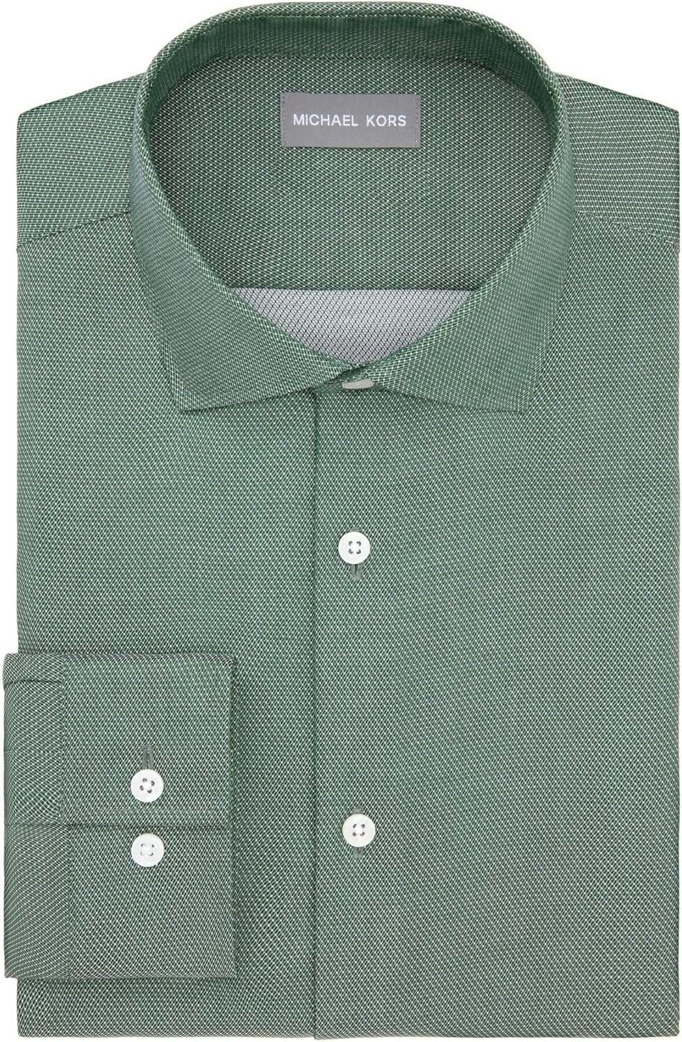 image:imageMichael Kors Mens Dress Shirt Ultra Wrinkle Free Stretch Slim FitForest Green