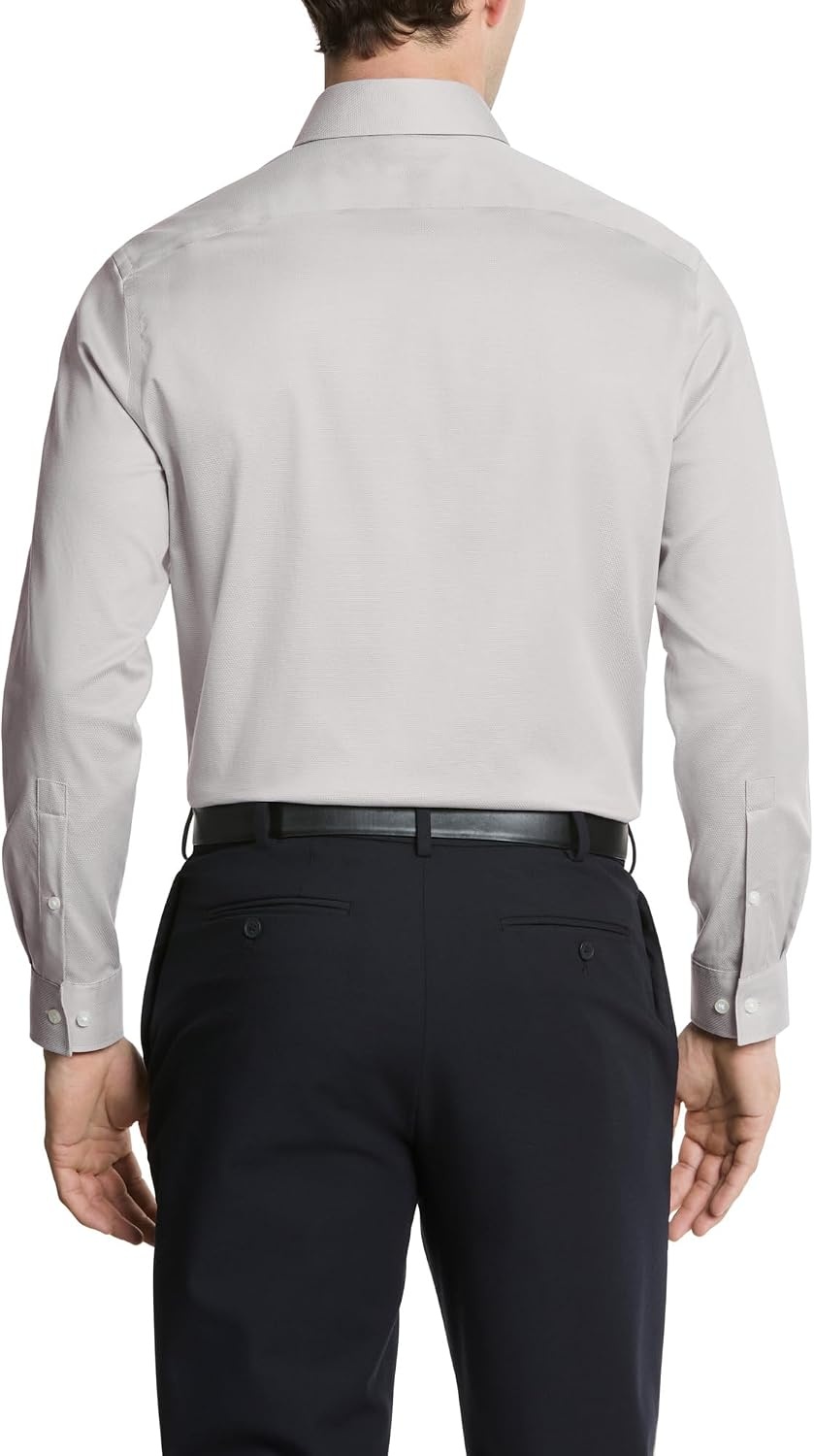 image:imageMichael Kors Mens Dress Shirt Ultra Wrinkle Free Stretch Slim FitGrey Frost