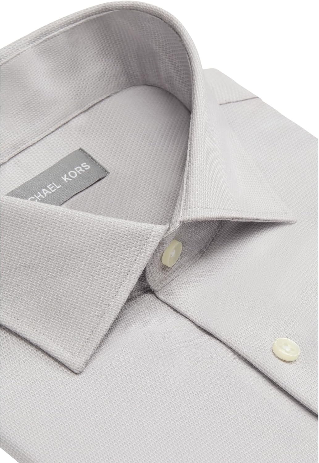 image:imageMichael Kors Mens Dress Shirt Ultra Wrinkle Free Stretch Slim FitGrey Frost