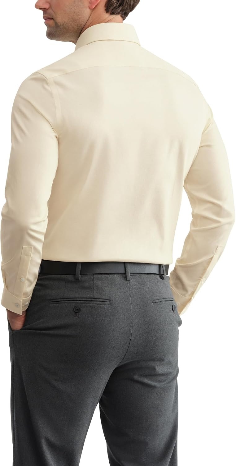 image:imageMichael Kors Mens Dress Shirt Ultra Wrinkle Free Stretch Slim FitLemon Yellow