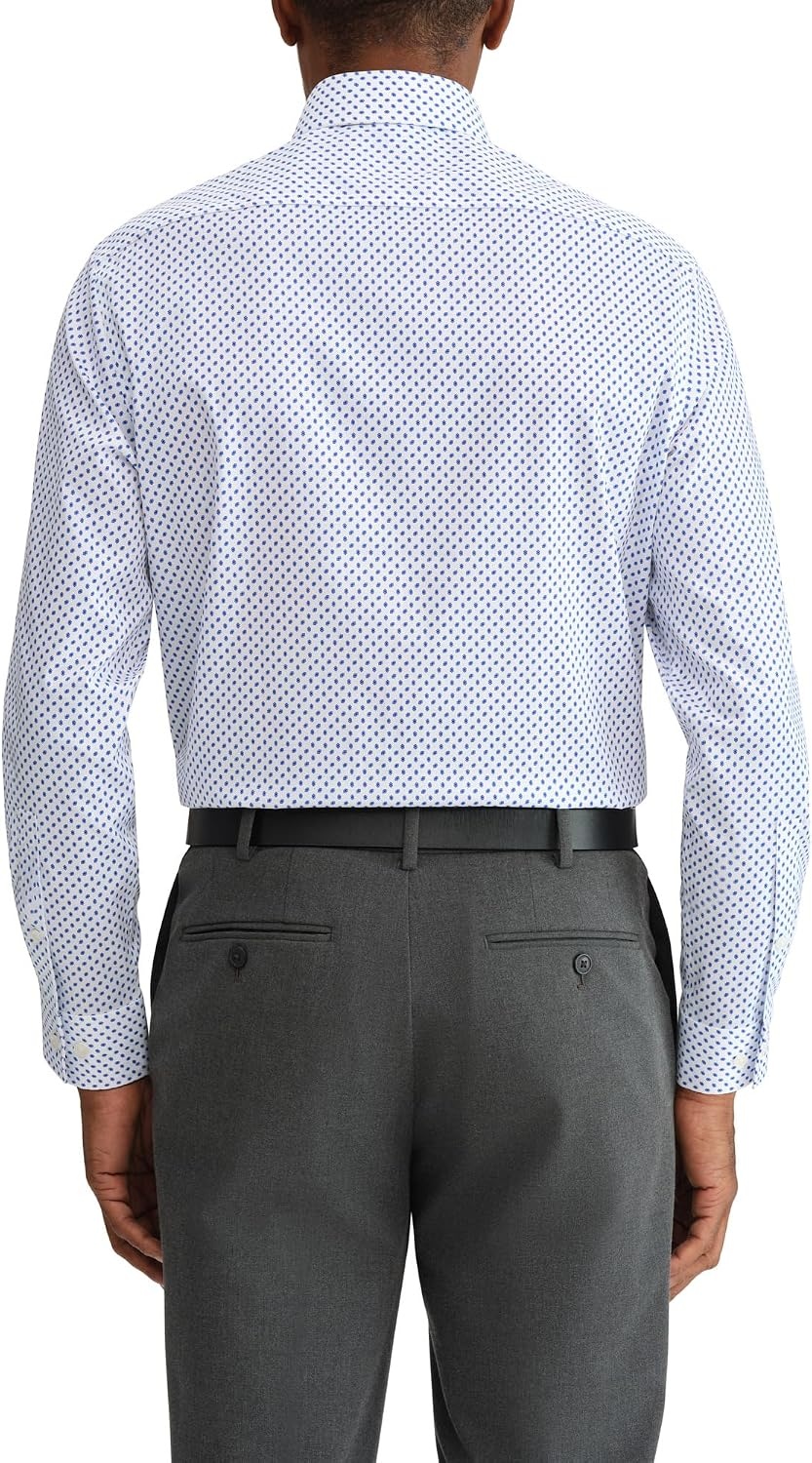 image:imageMichael Kors Mens Dress Shirt Ultra Wrinkle Free Stretch Slim FitNavy Print