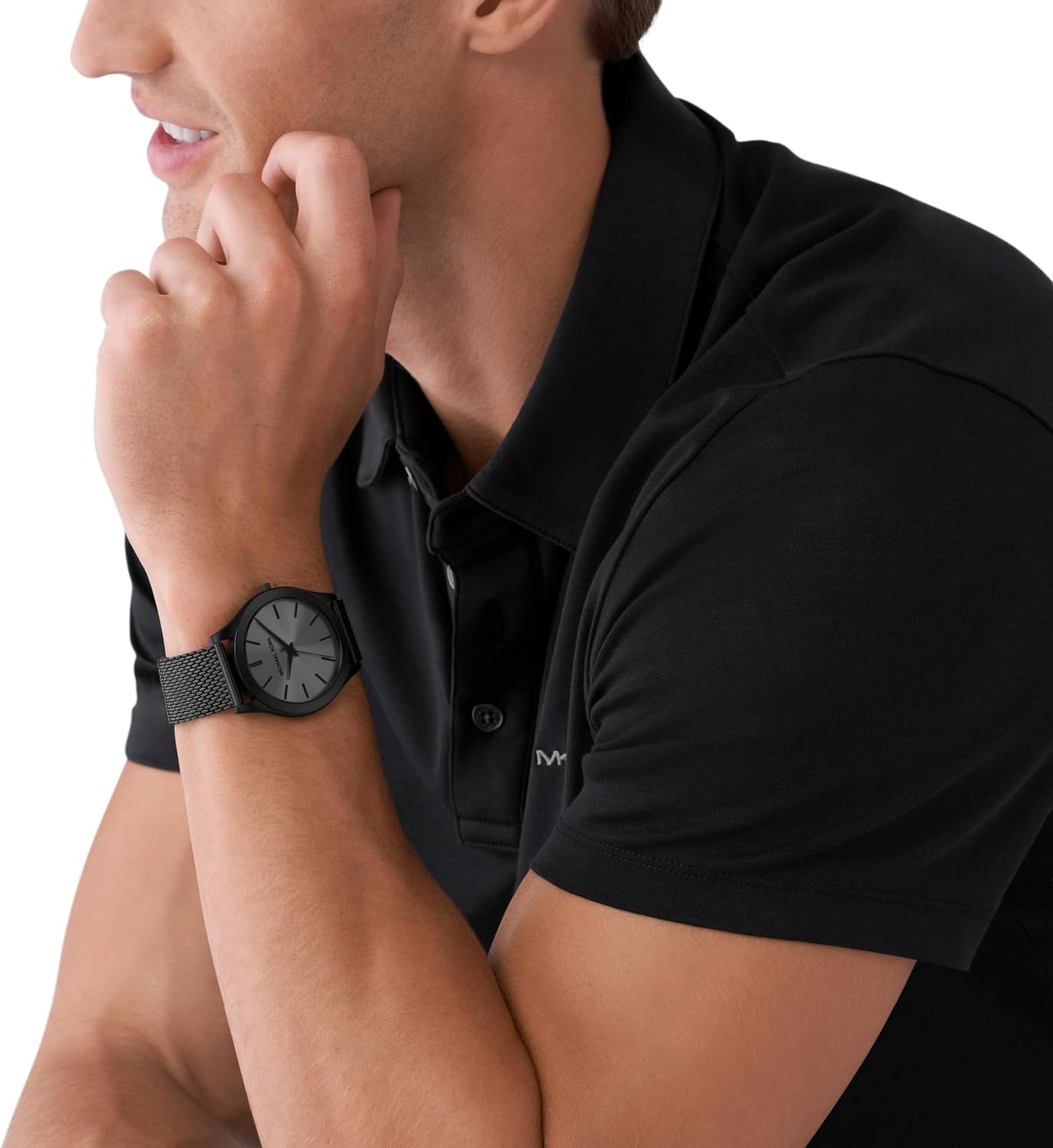 image:imageMichael Kors Oversized Slim Runway Mens Watch Stainless Steel Watch for MenBlack Mesh Wallet Gift Set