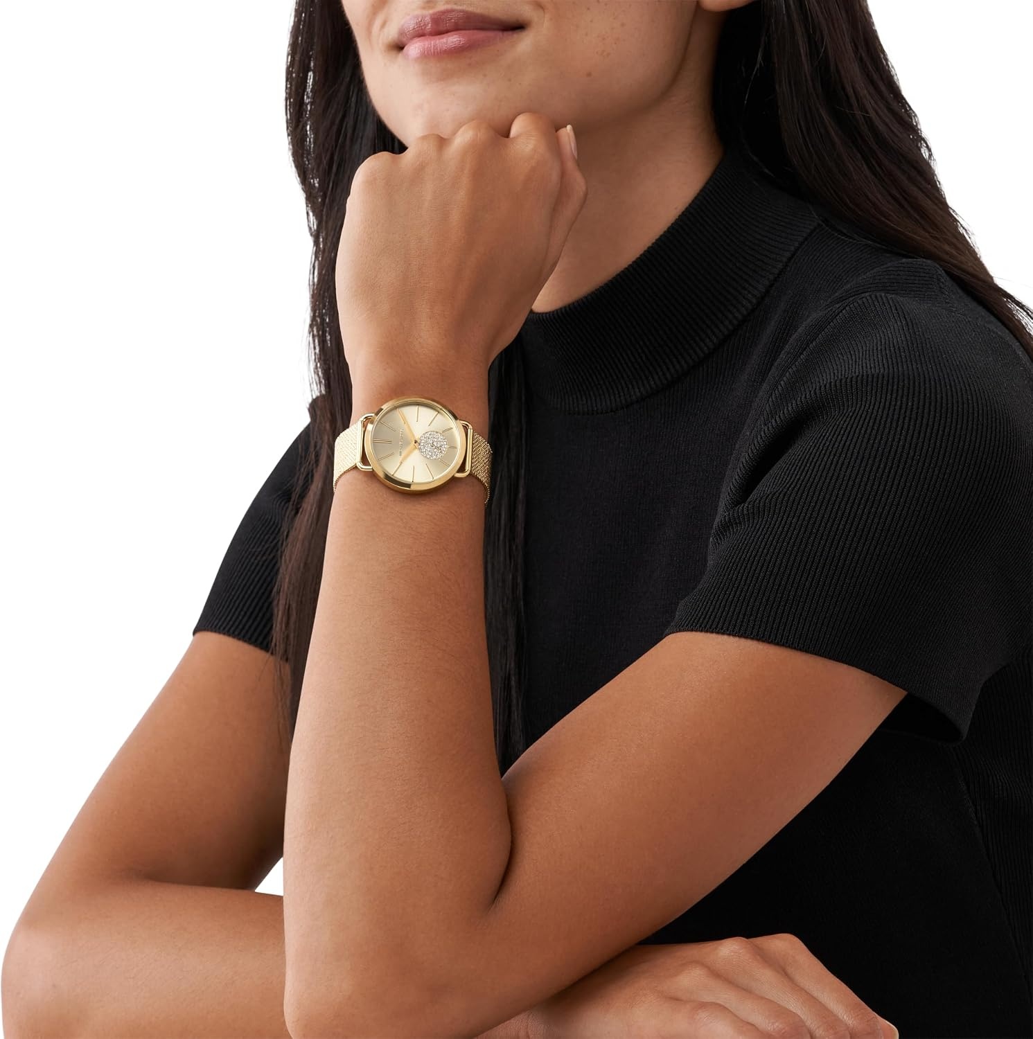 image:imageMichael Kors Portia Womens Watch Stainless Steel Bracelet Watch for WomenGold Mesh