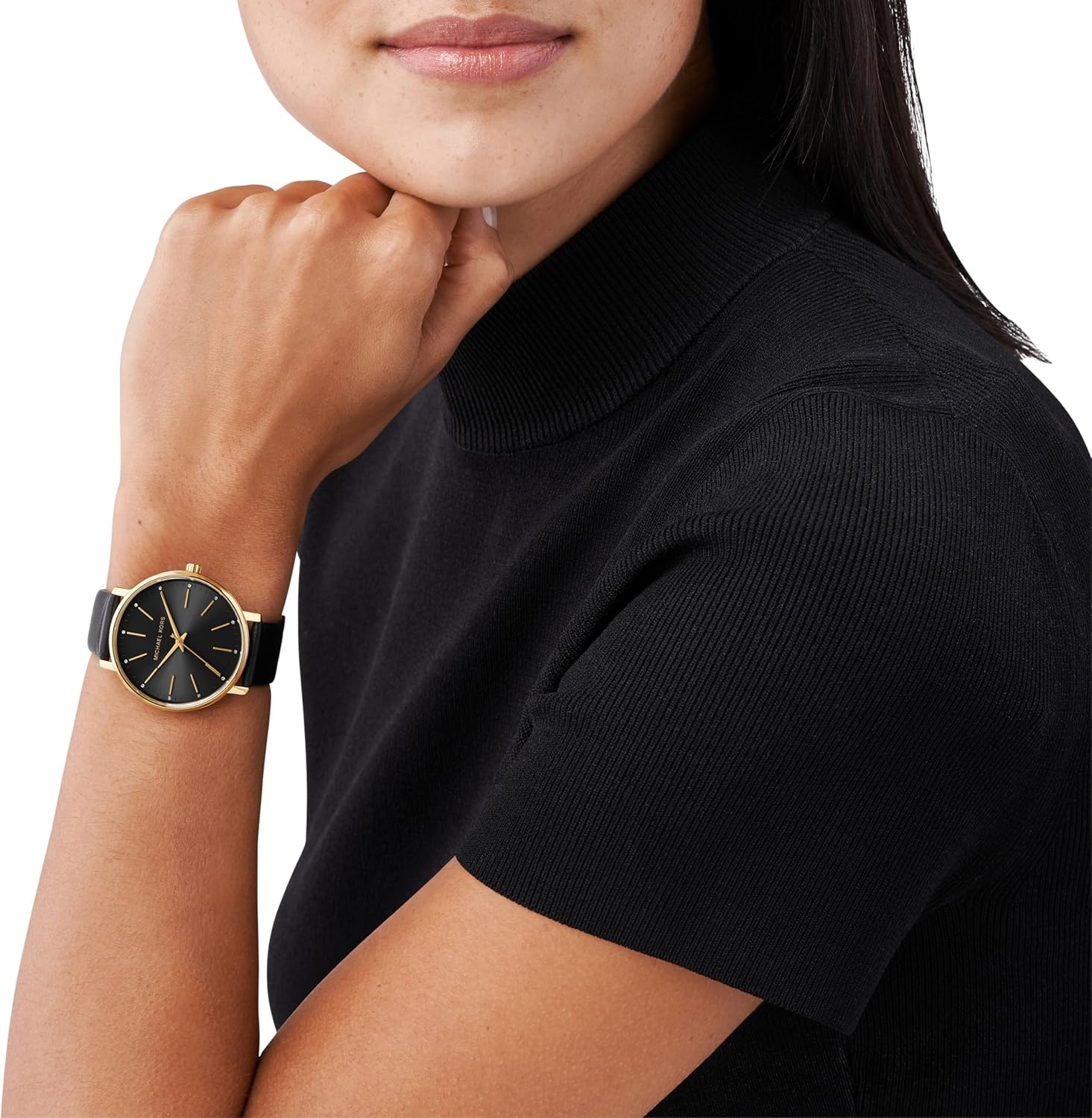 image:imageMichael Kors Pyper Womens Watch Stainless Steel Watch for Women with Steel Leather or Silicone BandGoldBlack