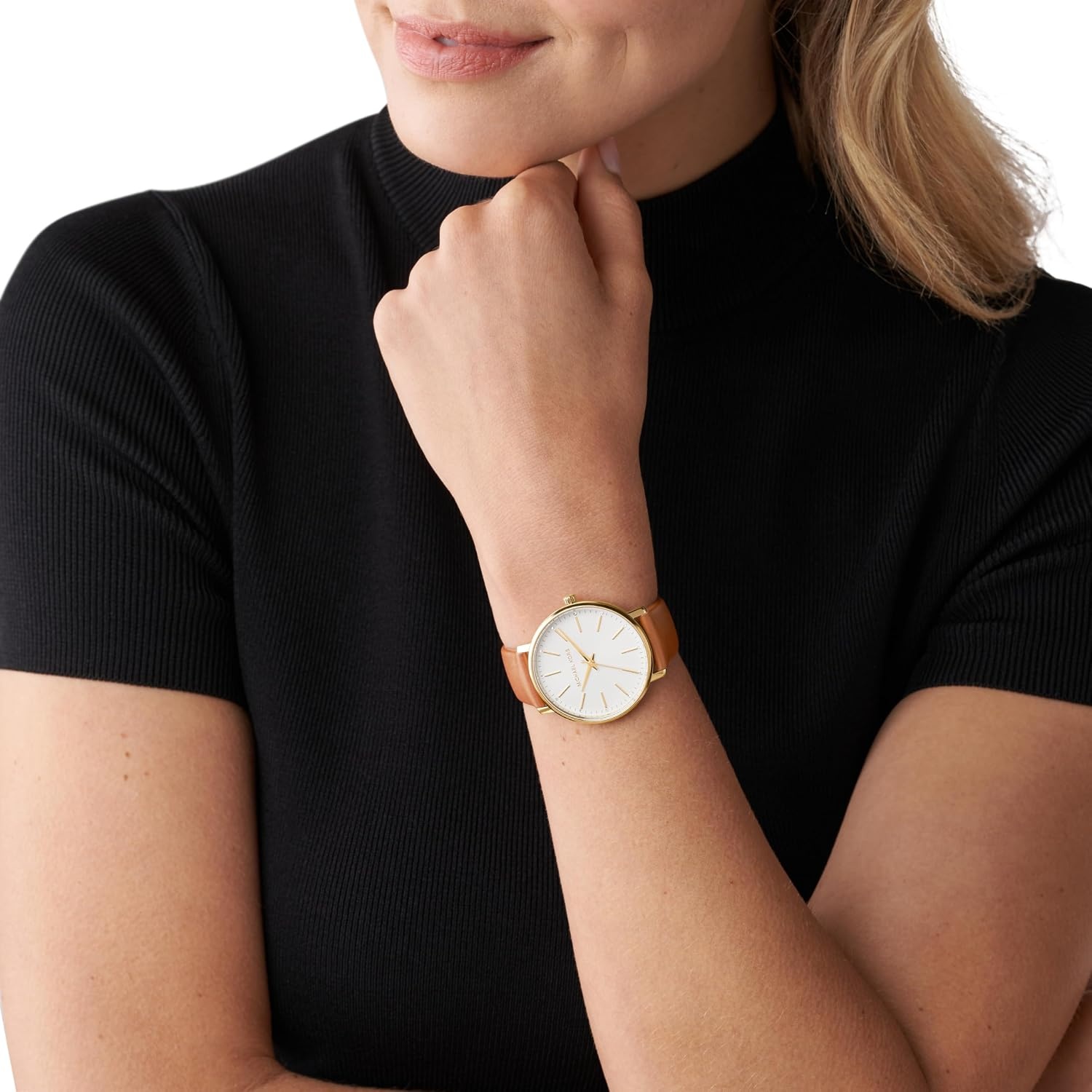 image:imageMichael Kors Pyper Womens Watch Stainless Steel Watch for Women with Steel Leather or Silicone BandGoldBrown