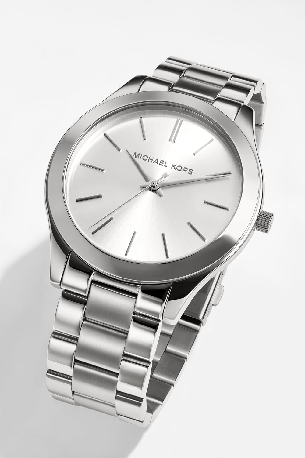 image:imageMichael Kors Slim Runway Watch for Women 42mm Quartz Three Hand Movement with Stainless Steel StrapSilver Sunray