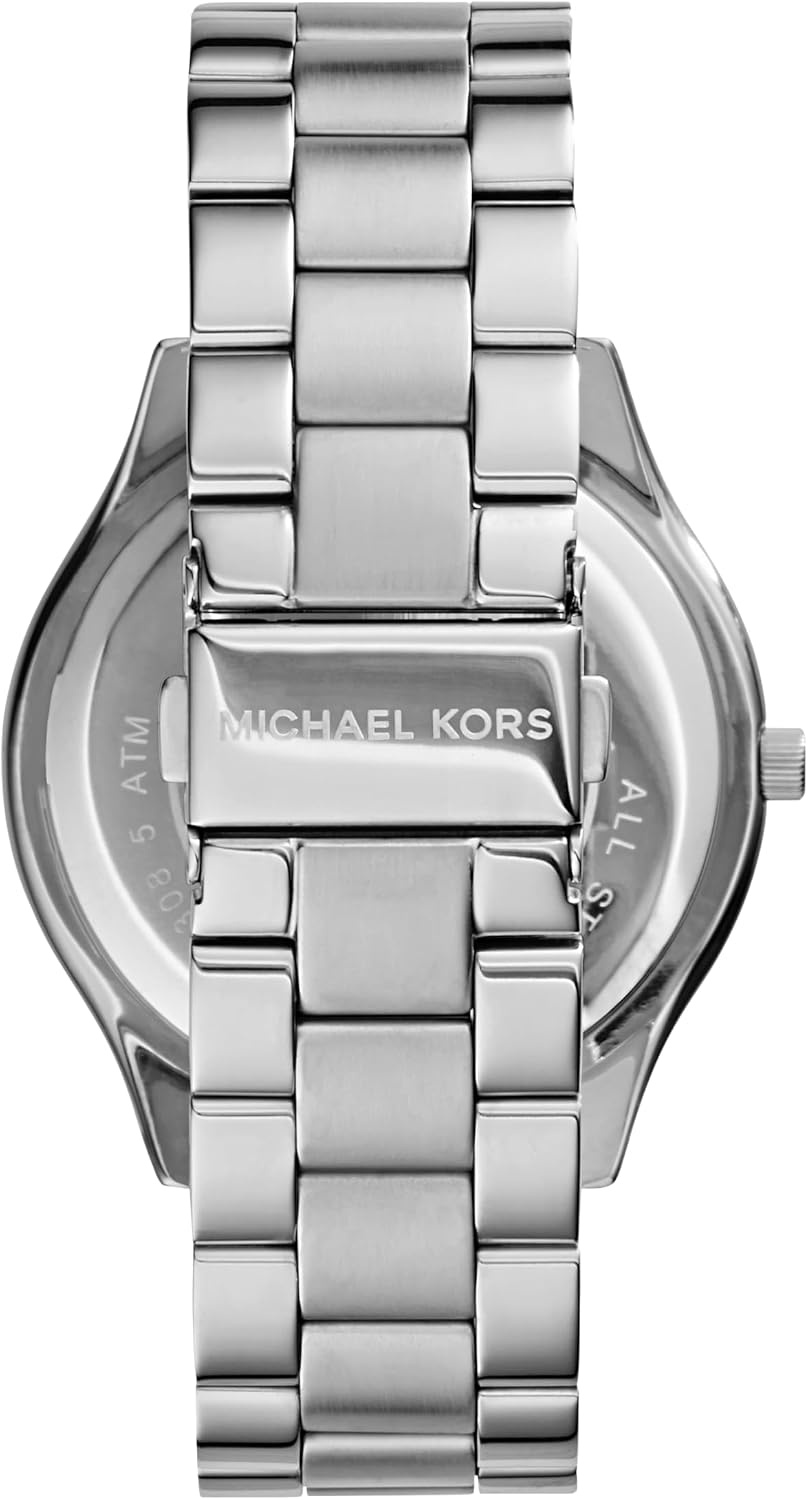 image:imageMichael Kors Slim Runway Watch for Women 42mm Quartz Three Hand Movement with Stainless Steel StrapSilver Sunray