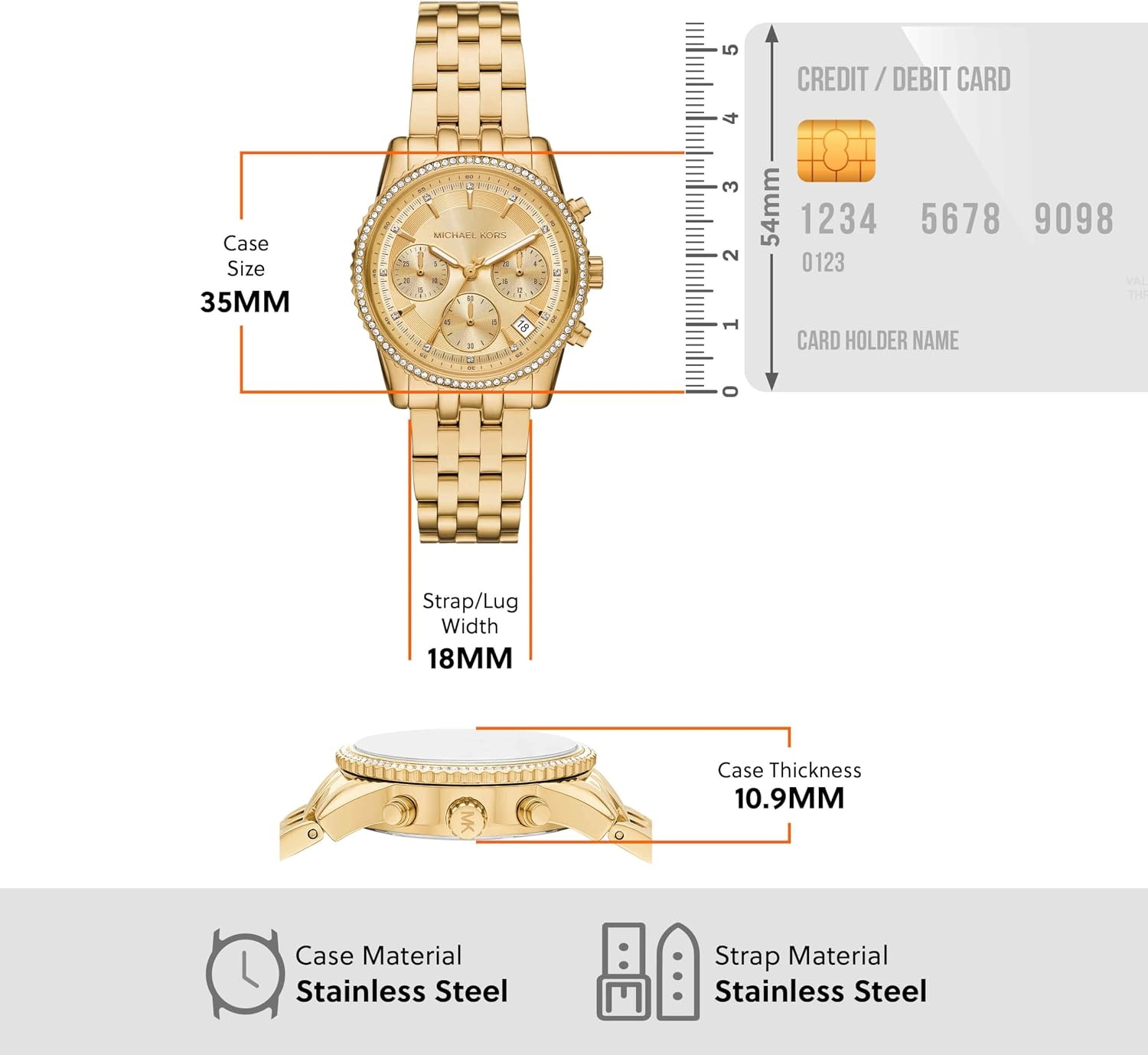 image:imageMichael Kors Watch for Women Bryant Chronograph GoldTone Stainless Steel Womens Watch