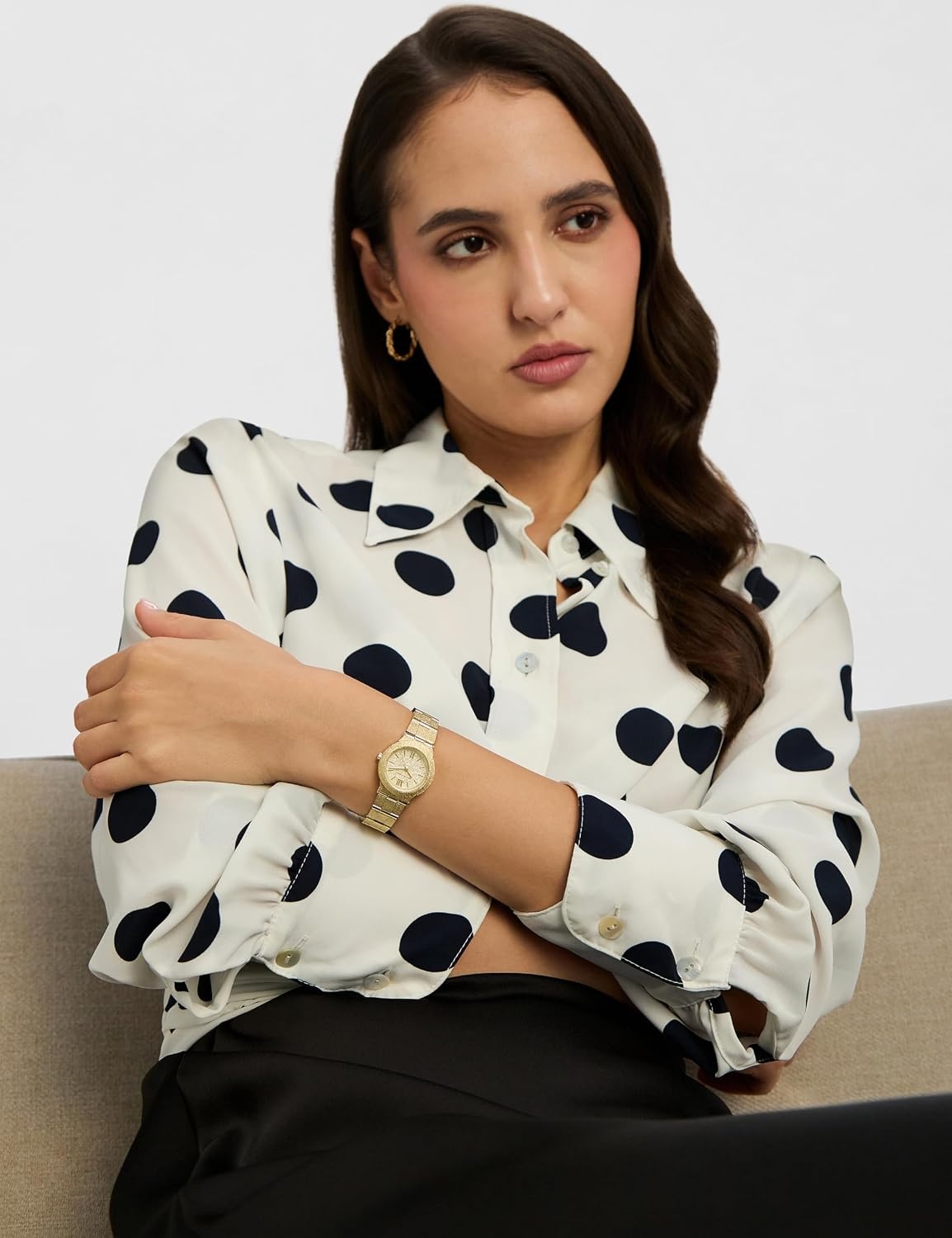 image:imageMichael Kors Womens Billie ThreeHand GoldTone Stainless Steel Bracelet Watch Model MK7554