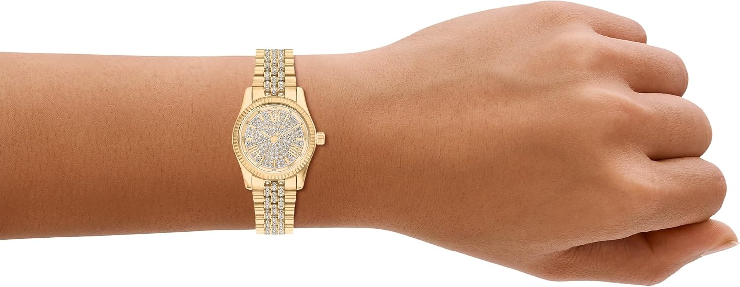 image:imageMichael Kors Womens Lexington ThreeHand GoldTone Stainless Steel Watch Model MK7575