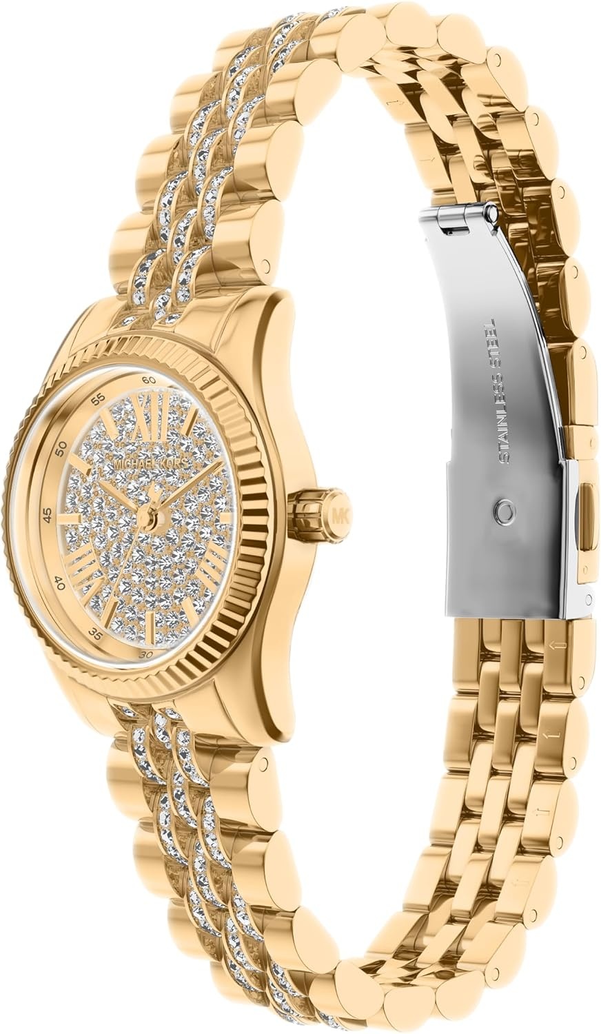image:imageMichael Kors Womens Lexington ThreeHand GoldTone Stainless Steel Watch Model MK7575