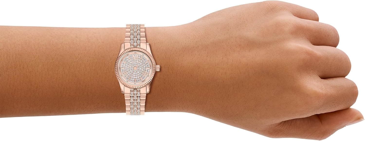 image:imageMichael Kors Womens Lexington ThreeHand Rose GoldTone Stainless Steel Watch Model MK7576