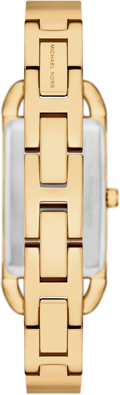 image:imageMichael Kors Womens MK Empire Rectangular Stainless Steel Watch with Steel or Leather BandGold Pave