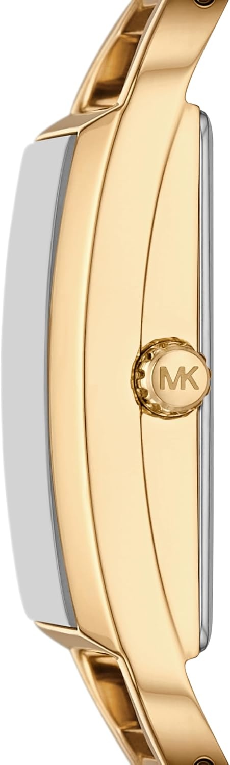 image:imageMichael Kors Womens MK Empire Rectangular Stainless Steel Watch with Steel or Leather BandGold Pave