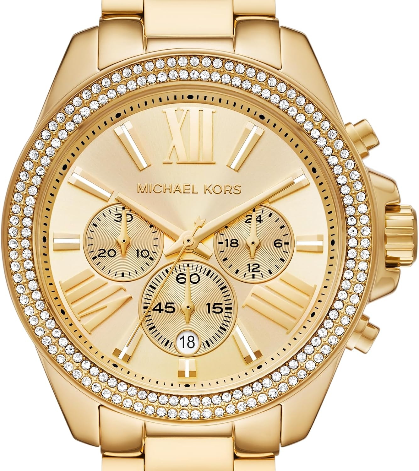 image:imageMichael Kors Wren Womens Watch Stainless Steel and Pav Crystal Watch for WomenGold Pave