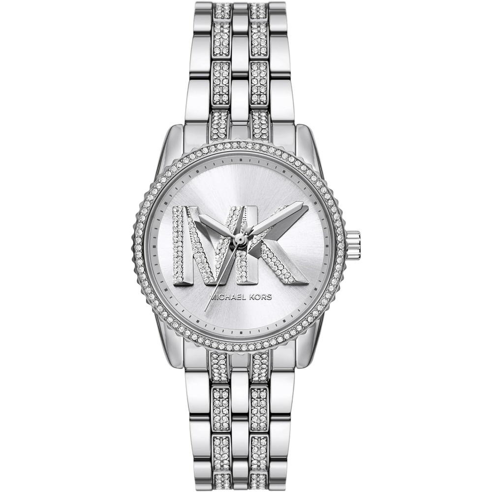 image:imageMichael Kors Bryant Chronograph Womens Watch Stainless Steel and Pav Crystal Watch for WomenSilver Logo