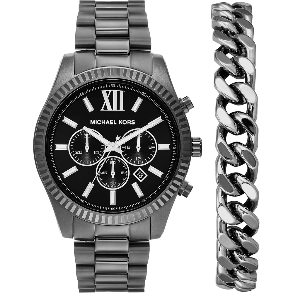 image:imageMichael Kors MK8286  Oversized Lexington ChronographGunmetal  Bracelet Gift Set