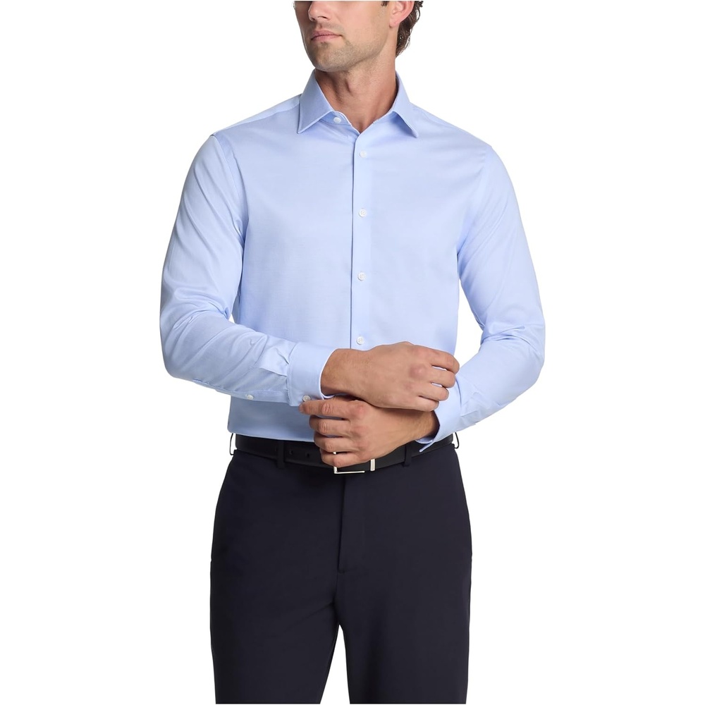 image:imageMichael Kors Mens Dress Shirt Comfort Stretch Regular FitPowder Blue