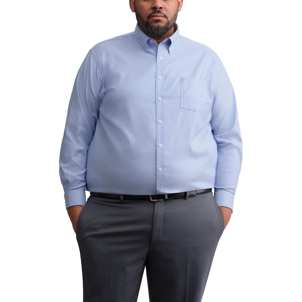 image:imageMichael Kors Mens Dress Shirt Travel Stretch Big Fit Big and TallLight Blue