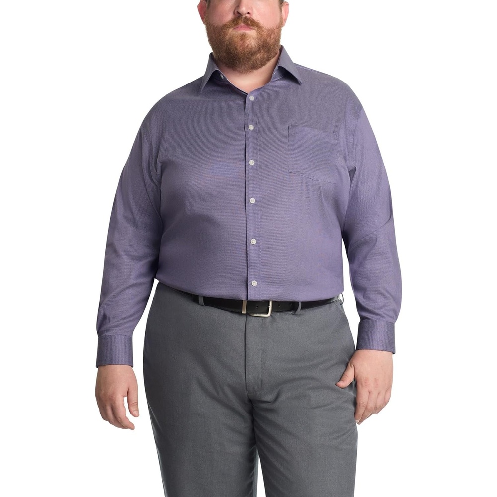 image:imageMichael Kors Mens Dress Shirt Travel Stretch Big Fit Big and TallPurple Haze