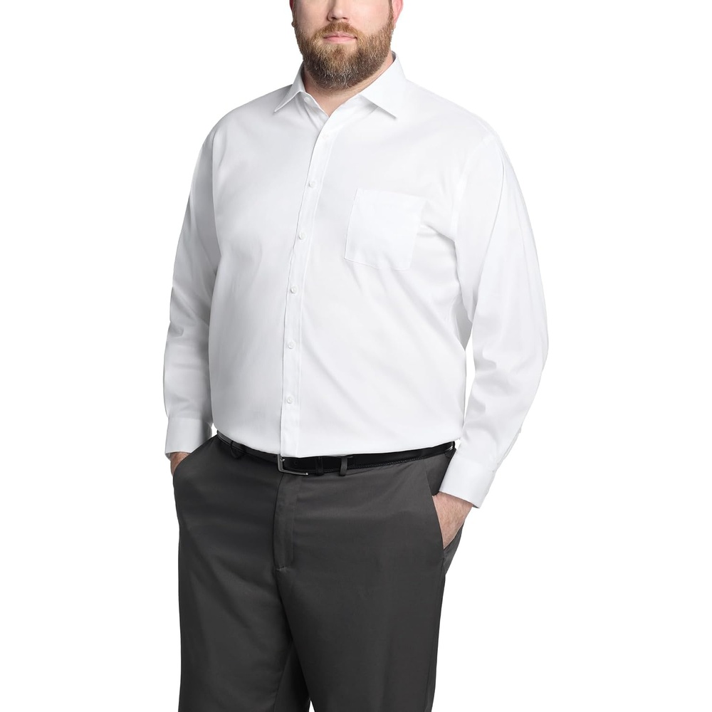 image:imageMichael Kors Mens Dress Shirt Travel Stretch Big Fit Big and TallWhite
