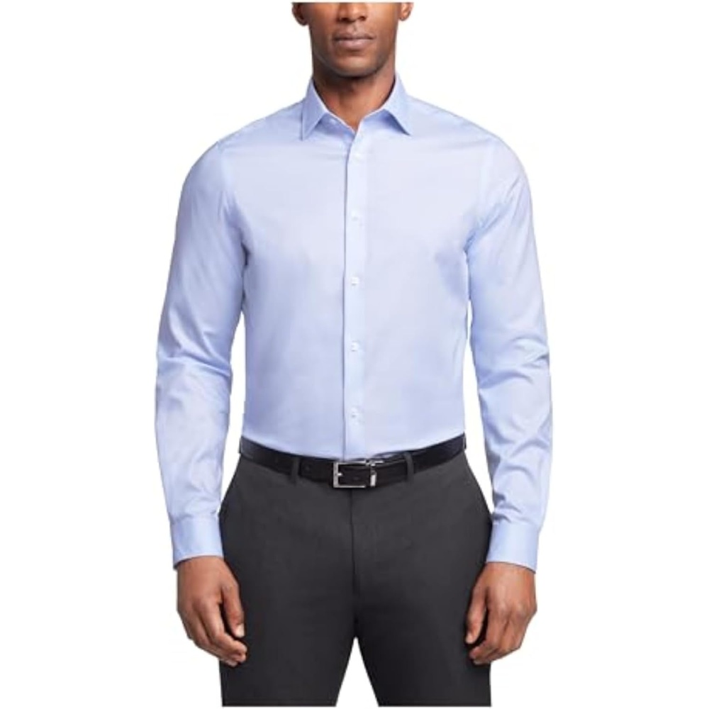 image:imageMichael Kors Mens Dress Shirt Ultra Wrinkle Free Stretch Regular FitLight Blue