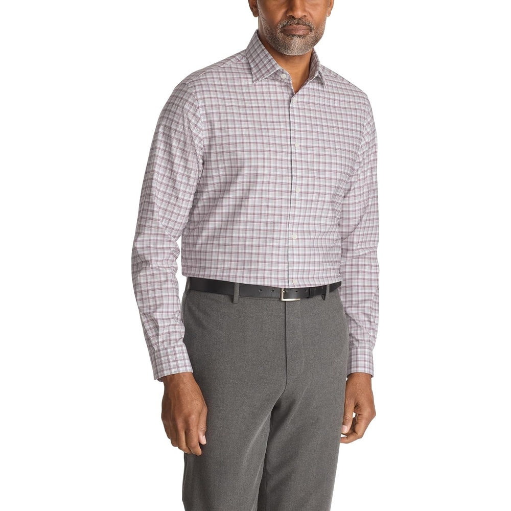 image:imageMichael Kors Mens Dress Shirt Ultra Wrinkle Free Stretch Regular FitWine Multi