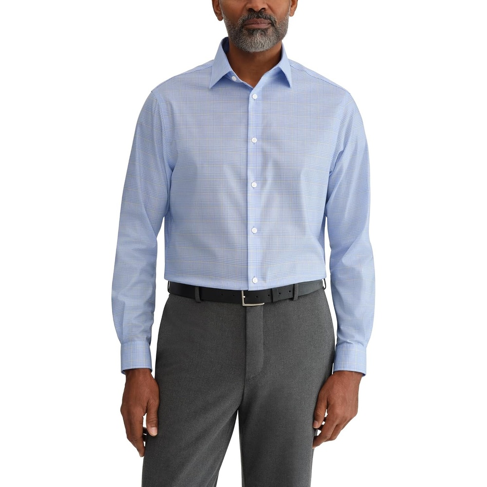 image:imageMichael Kors Mens Dress Shirt Ultra Wrinkle Free Stretch Regular FitYellow Multi Check