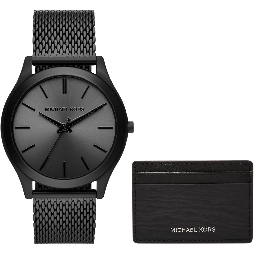 image:imageMichael Kors Oversized Slim Runway Mens Watch Stainless Steel Watch for MenBlack Mesh Wallet Gift Set